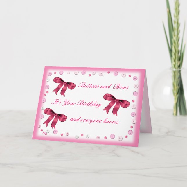 Schaltflächen & Bögen - für jedes Alter anpassen Karte (Vorderseite)