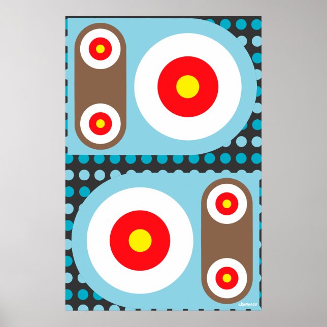 Schaltflächen für den Circle Target Robot Poster (Vorne)