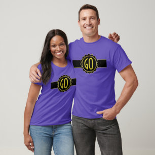 Schaltflächen-Label Banner - Kreis SCHWARZ GOLD 6 T-Shirt