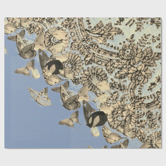 SCHALTFLÄCHEN UND KARTENLASTFLÄCHE, BLAUE Wrapping Geschenkpapier (Flach)