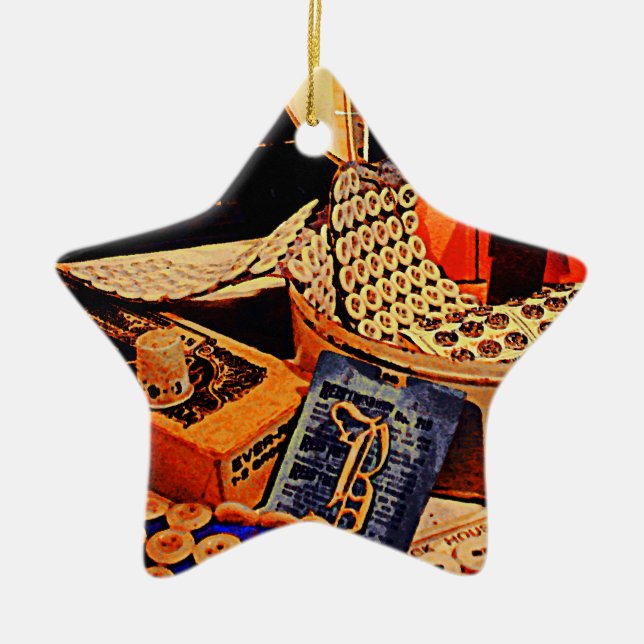 Schaltflächen und Snaps Keramik Ornament (Vorne)