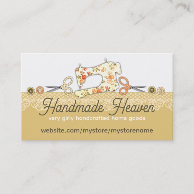 Schaltflächen zur Schere von Nähmaschinen sorgen f Visitenkarte (Vorderseite)