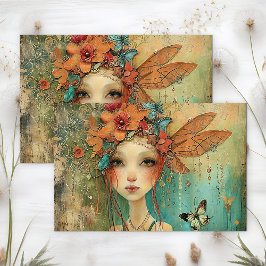 SCHALTFLEUNDLICHES MÄDCHEN-MÄDCHEN-DEKOUPAY SEIDENPAPIER