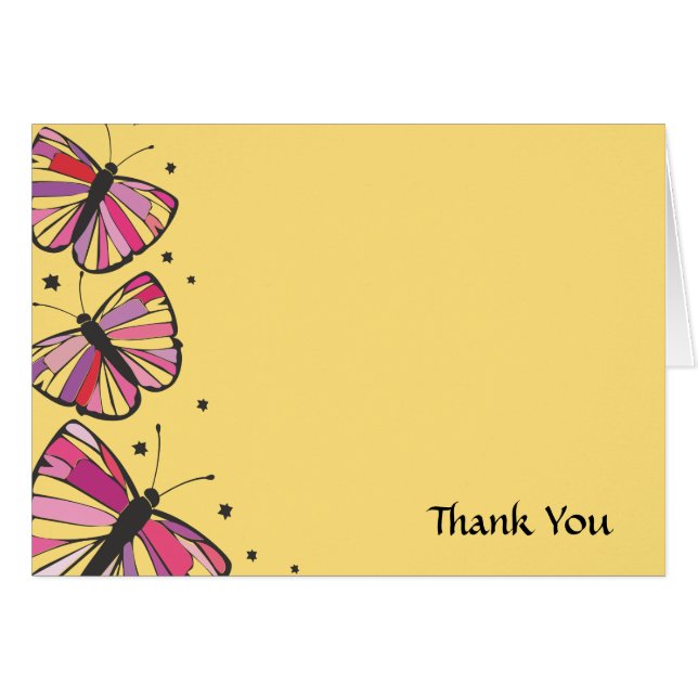 SCHALTFLY Bat Mitzvah Danke Karte (Vorderseite (Horizontal))