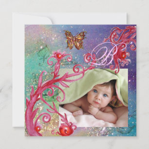 SCHALTFLY IN BLAU, BABY BOY SHOWER Foto-Vorlage Einladung