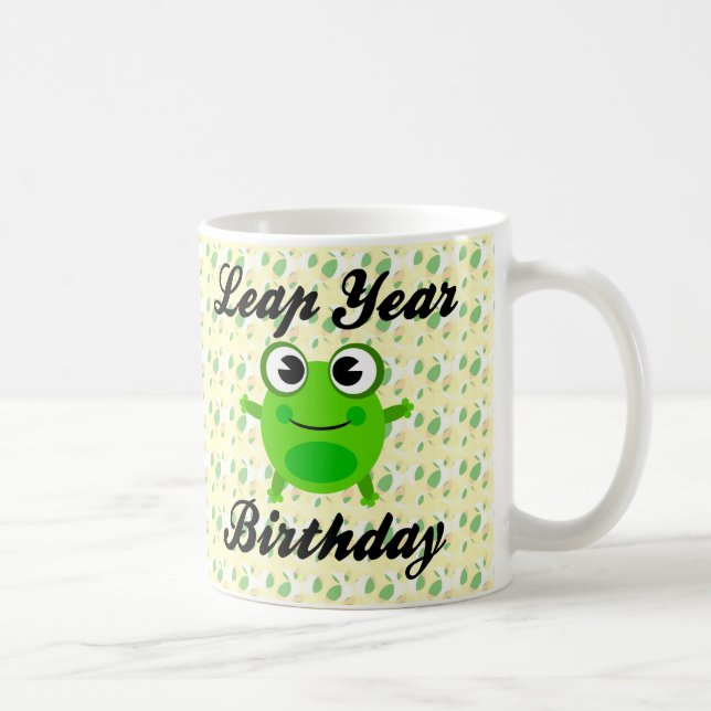 Schaltjahr-Geburtstag, niedlicher Frosch Tasse (Rechts)