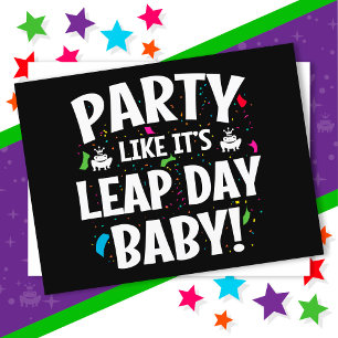 Schaltjahr-Geburtstagsfeier Leap Day Baby 29. Febr Postkarte