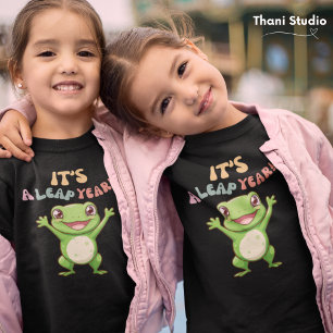 Schaltjahr Niedlich Fröhlicher Frosch Moderne Vint T-Shirt