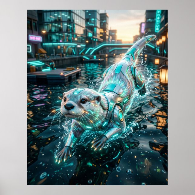 Schaltkreis Otter-Hafen-Bach Poster (Vorne)