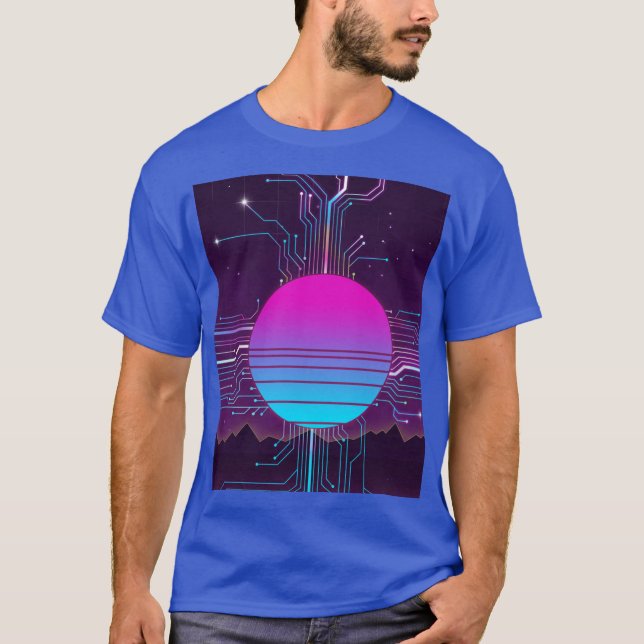 Schaltkreise der Sun Vaporwave T-Shirt (Vorderseite)