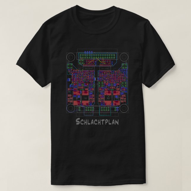 Schaltplan "Schlachtplan" Elektronik PCB Platine T-Shirt (Design vorne)