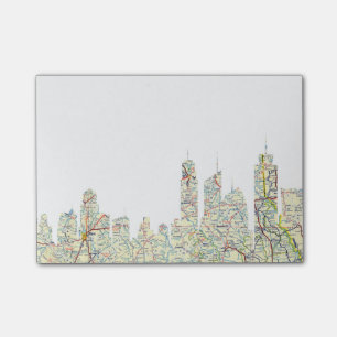 Schaltplan-Stadt-Post-Itanmerkungen Post-it Klebezettel