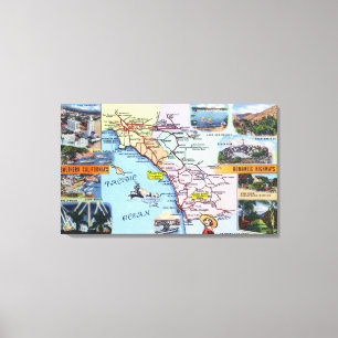 Schaltplan südlicher romantischer Landstraßen CA Leinwanddruck