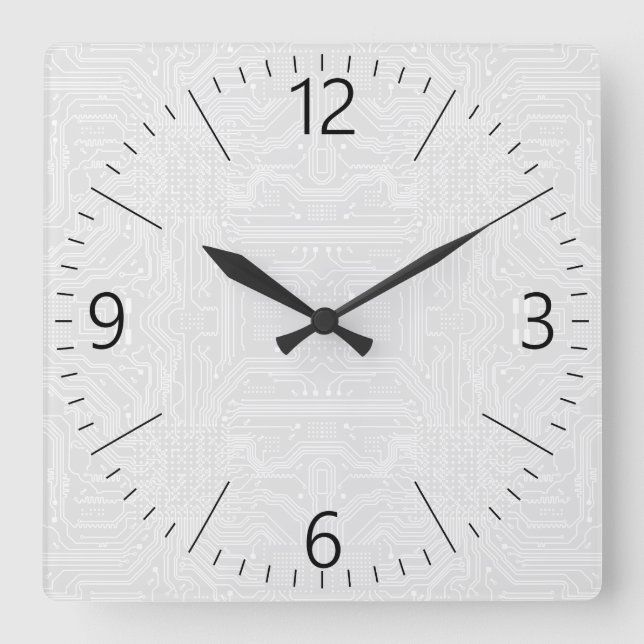 Schalttafel Quadratische Wanduhr (Vorderseite)