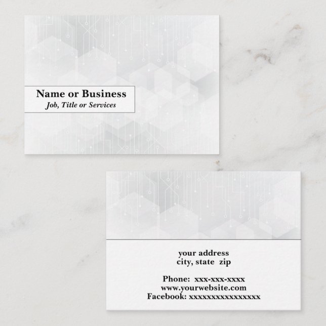 Schalttafel Visitenkarte (Vorne/Hinten)