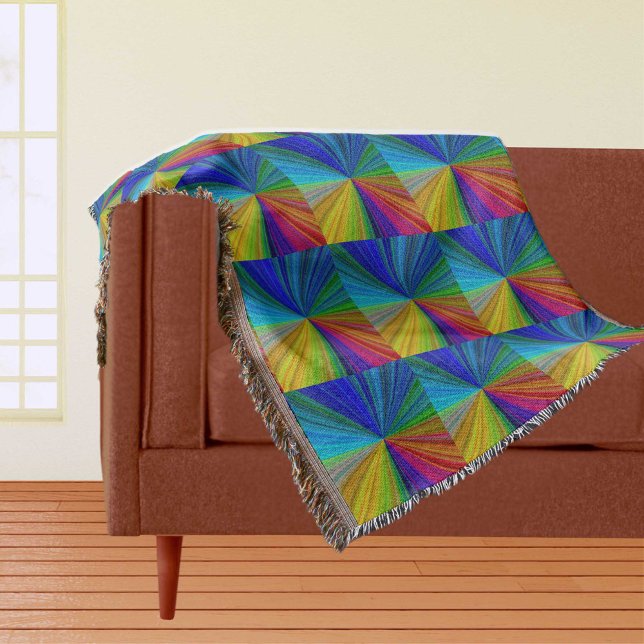Schaltungsanordnung Gradient Rainbow Decke (Circular Gradient Rainbow Throw Blanket)