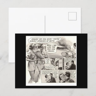 Schäm dich, Dick! Retro-Anzeige Postkarte