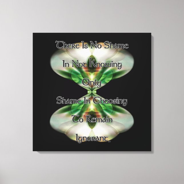 Scham und Ignoranz Leinwand drucken (Vorderseite)