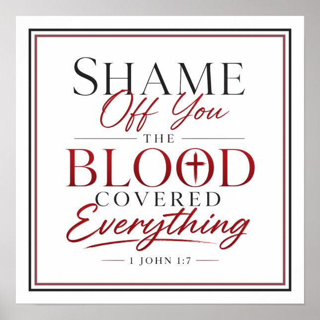 Scham von dir, das Blut hat alles bedeckt Evangeli Poster (Vorne)