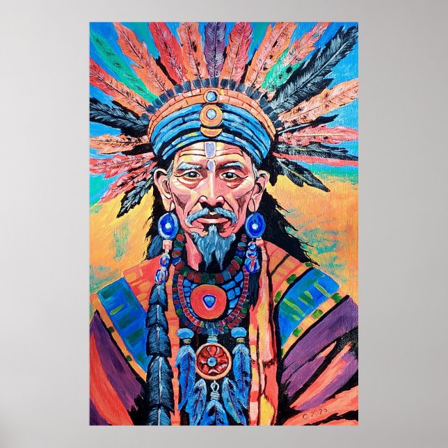 Schamane, Zauberer, Amulett, Magie Poster (Vorne)