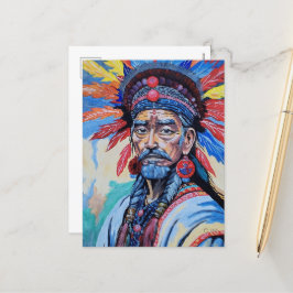 Schamane, Zauberer, Beschützer, Amulett, Großvater Feiertagspostkarte