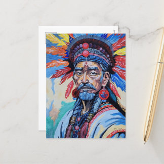 Schamane, Zauberer, Beschützer, Amulett, Großvater Feiertagspostkarte