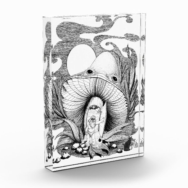 Schamanen-Linienillustration Acrylblock Fotoblock (Links)