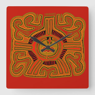 Schamanen-Peyote-Vision Quadratische Wanduhr