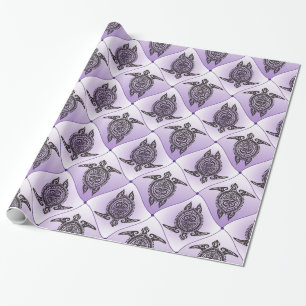 Schamanische Meeresschildkröten Muster - violett Geschenkpapier