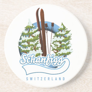 Schanfigg Schweiz Skiposter Getränkeuntersetzer