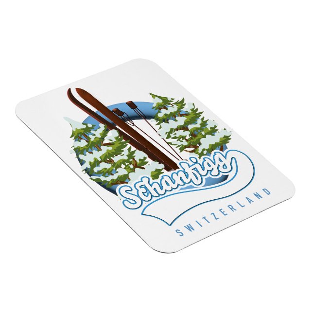 Schanfigg Schweiz Skiposter Magnet (Rechte Seite)