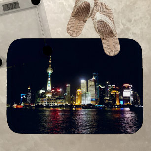 Schanghai in der Nacht Badematte