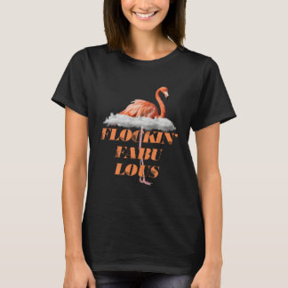 Schar Schwere Exotische Tier Tropische Vogel Rosa T-Shirt