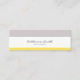 Schar yellow lines minimalist feminine schick card mini visitenkarte