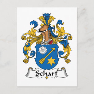 Scharf Familienwappen Postkarte