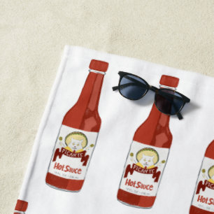 scharf! Hot Sauce Pattern Katze mit Maracas auf we Strandtuch