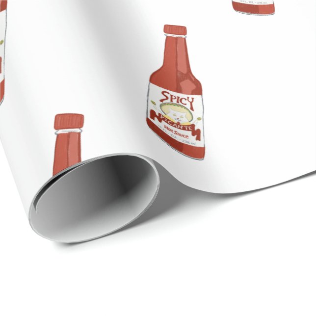 scharf! Hot Sauce Salsa White Geschenkpapier (Rolleneckpunkt)