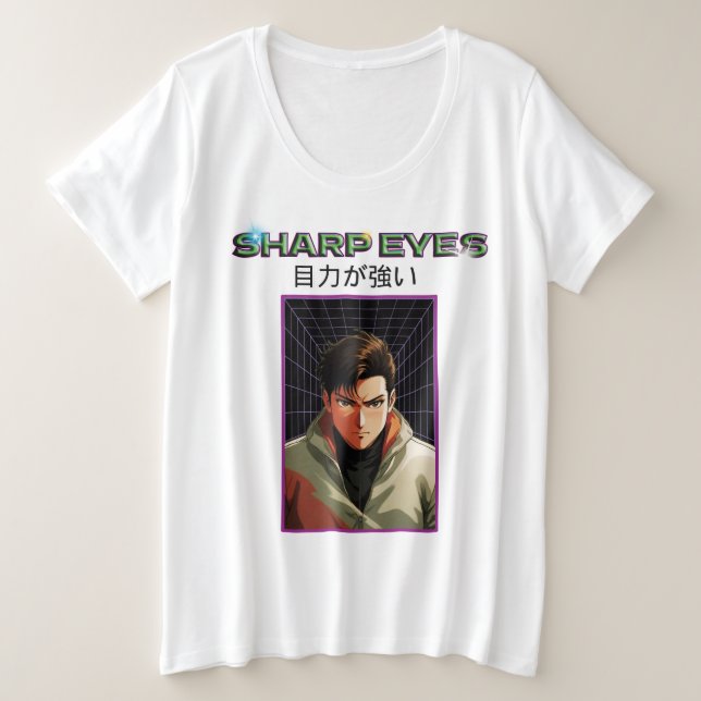 Scharfe Augen Große Größe T-Shirt (Design vorne)