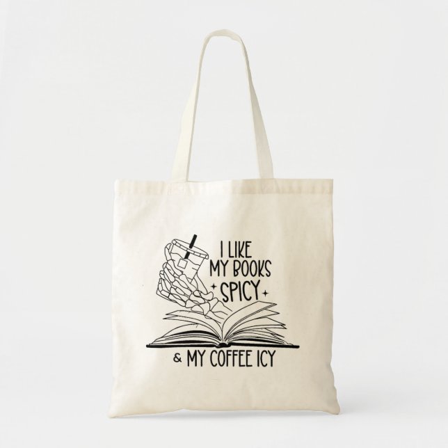 Scharfe Bücher & Eisiger Kaffee Tragetasche (Vorne)