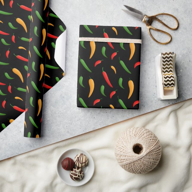 Scharfe Chili Paprika Geschenkpapier (Kunsthandwerk)