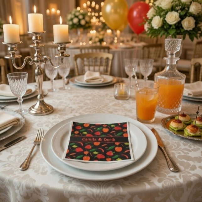Scharfe Chili-Pfeffer-Muster Personalisierte Party Serviette (Von Creator hochgeladen)