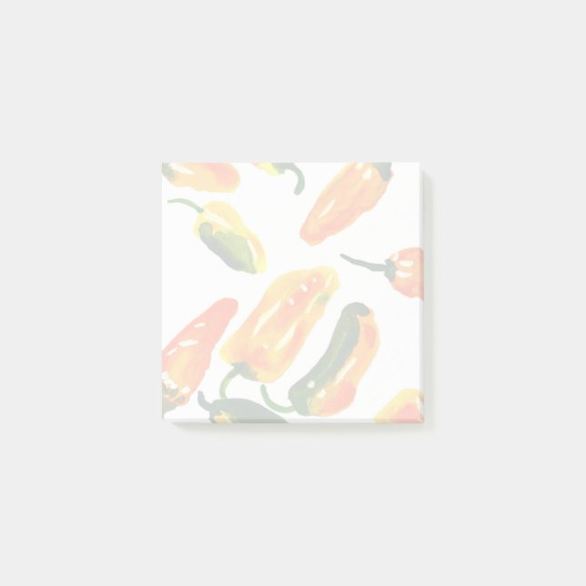 Scharfe Gedanken Farbige Paprika Haftnotizen  Post-it Klebezettel (Vorderseite)
