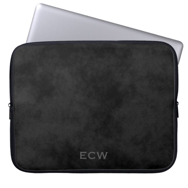 * Scharfe Imitate Stempelschwarz Laptopschutzhülle (Vorderseite)