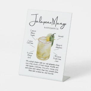Scharfe Jalapeno Mango Margarita Cocktail Sockelschild
