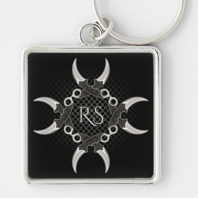 Scharfe Kanten Mit Monogramm gekurbelte Blades 2 S Schlüsselanhänger (Vorne)