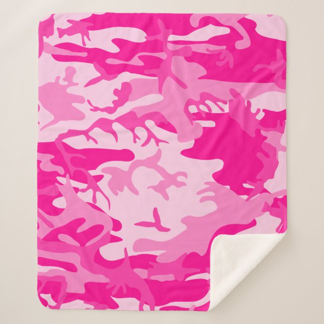 scharfe rosa Camouflage Sherpadecke (Vorderseite)