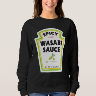 Scharfe Wasabi-Sauce-Flaschenetikett-Halloween-Kos Sweatshirt