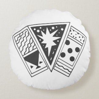 scharfe Winkellinien, die die Energie erhöhen Rundes Kissen