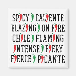scharfe Wörter Chile Pepper Design Magnet