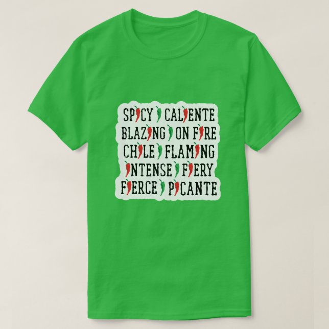 scharfe Wörter Chile Pepper Design T-Shirt (Design vorne)